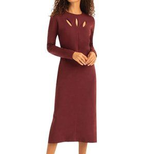 Synergy Organic Clothing Women's Caitlin Dress Small in Mahogany-Burgundy-Wine